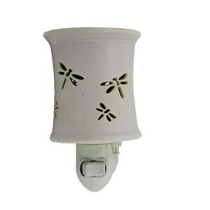Scentsy Plug-In Mini Wax Warmer Set Live Simply Milk Jug & Dragonfly White Green